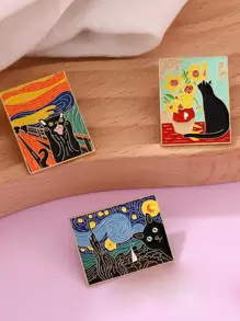 3pcs Cartoon Graphic Brooch - Multicolor - View 2