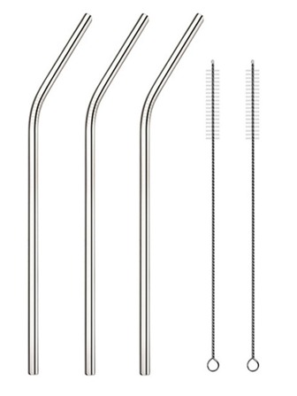 1入組不銹鋼吸管和1入組清潔刷便攜飲料吸管套裝