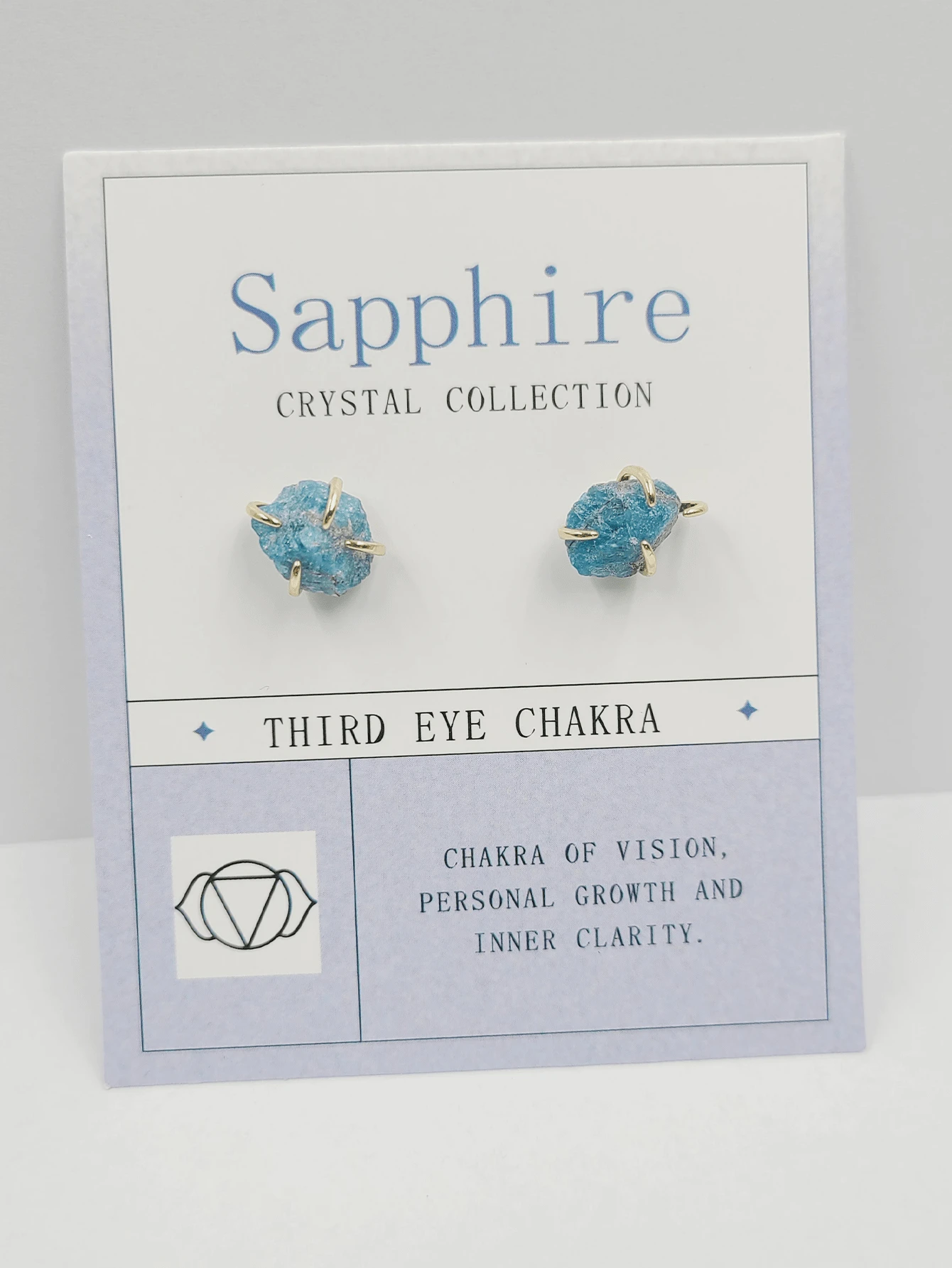 石頭耳釘 - 藍色 - 查看 1