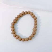 Wooden Beaded Bracelet - Brown - View 2