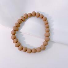 Wooden Beaded Bracelet - Brown - View 3