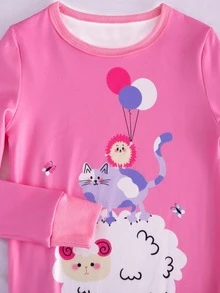 Pijamas para Chicas Dibujos animados Letras Casual - Rosa - Ver 3