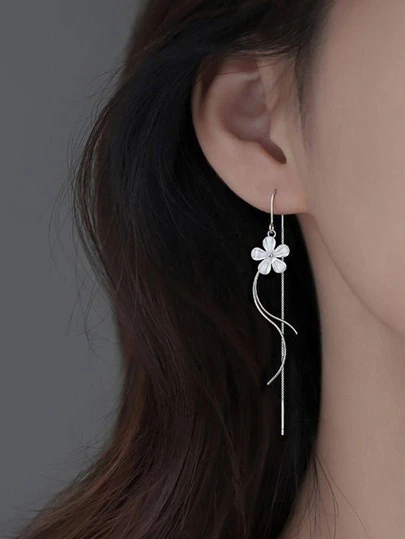 Chaobang Flower Decor Threader Earrings Valentines,Mom,Mother,Mother's Day,Gift
