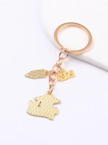 Mũ tốt nghiệp & móc khóa chữ cái - màu đen - Xem 3