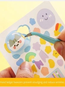 2 cái/bộ Nhíp Bằng Thép Không Gỉ Đồng Màu, Dụng Cụ Dán Sổ Tay Đa Năng Đơn Giản Cho Văn Phòng, Trường Học, Tài Khoản Cầm Tay - Màu tím - Xem 5