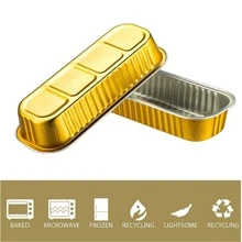 10pcs/set Solid Color Disposable Storage Box, Modern Aluminum Disposable Box For Party, Wedding - Gold - View 4
