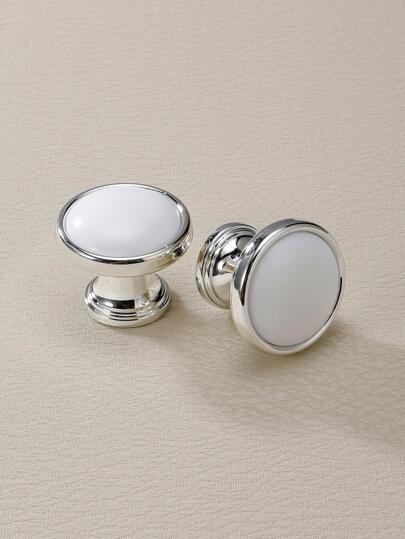 2pcs/set Plastic Drawer Knob, Modern Round Decor Drawer Pull For Home