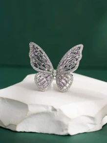 方晶鋯石蝴蝶裝飾戒指 - 蝴蝶型 - 查看 6