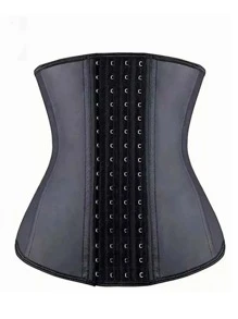 Faja Reductora De Látex 4 Hileras De Broches Colombiana - Negro - Ver 1