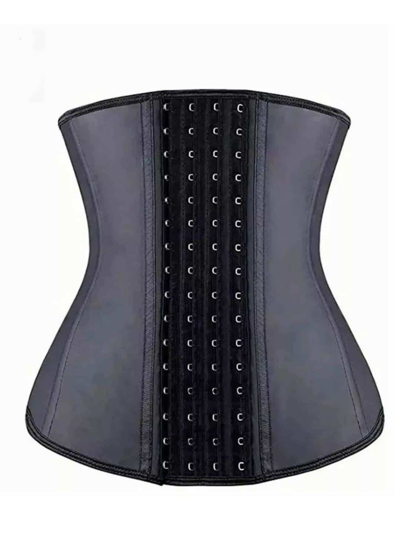Faja Reductora De Látex 4 Hileras De Broches Colombiana - Negro - Ver 1