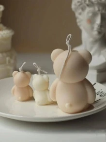 1pc Bear Design Candle Mold - White - View 2