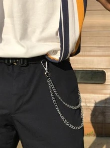 1pc Men Solid Casual Trouser Chain For Decoration - White - View 2