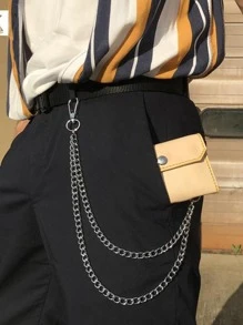 1pc Men Solid Casual Trouser Chain For Decoration - White - View 3