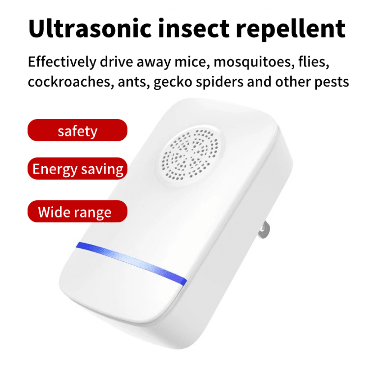 2pcs/set ABS Ultrasonic Insect Repellent, Modern Ultrasonic Mosquito