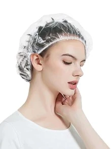 100 Cái/bộ Nhựa Chống Nước Dùng Một Lần Thông Thường Mũ Tắm, Hiện Đại Trong Suốt Mũ Tắm Cho Cuộc Sống Hàng Ngày - Trong sáng - Xem 4