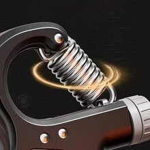 1pc Non-Slip Hand Grip Strengthener Adjustable Resistance 10-132lbs Forearm Exerciser - Black - View 4