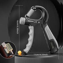 1pc Non-Slip Hand Grip Strengthener Adjustable Resistance 10-132lbs Forearm Exerciser - Black - View 5