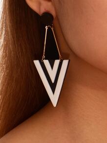 Triangle Drop Earrings - Multicolor - View 2