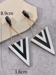 Triangle Drop Earrings - Multicolor - View 3