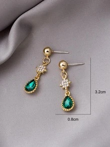 1 đôi bông tai hình giọt nước đính đá quyến rũ cho phụ nữ dự tiệc - Nhiều màu - Xem 4