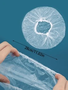 100 Cái/bộ Nhựa Chống Nước Dùng Một Lần Thông Thường Mũ Tắm, Hiện Đại Trong Suốt Mũ Tắm Cho Cuộc Sống Hàng Ngày - Trong sáng - Xem 3