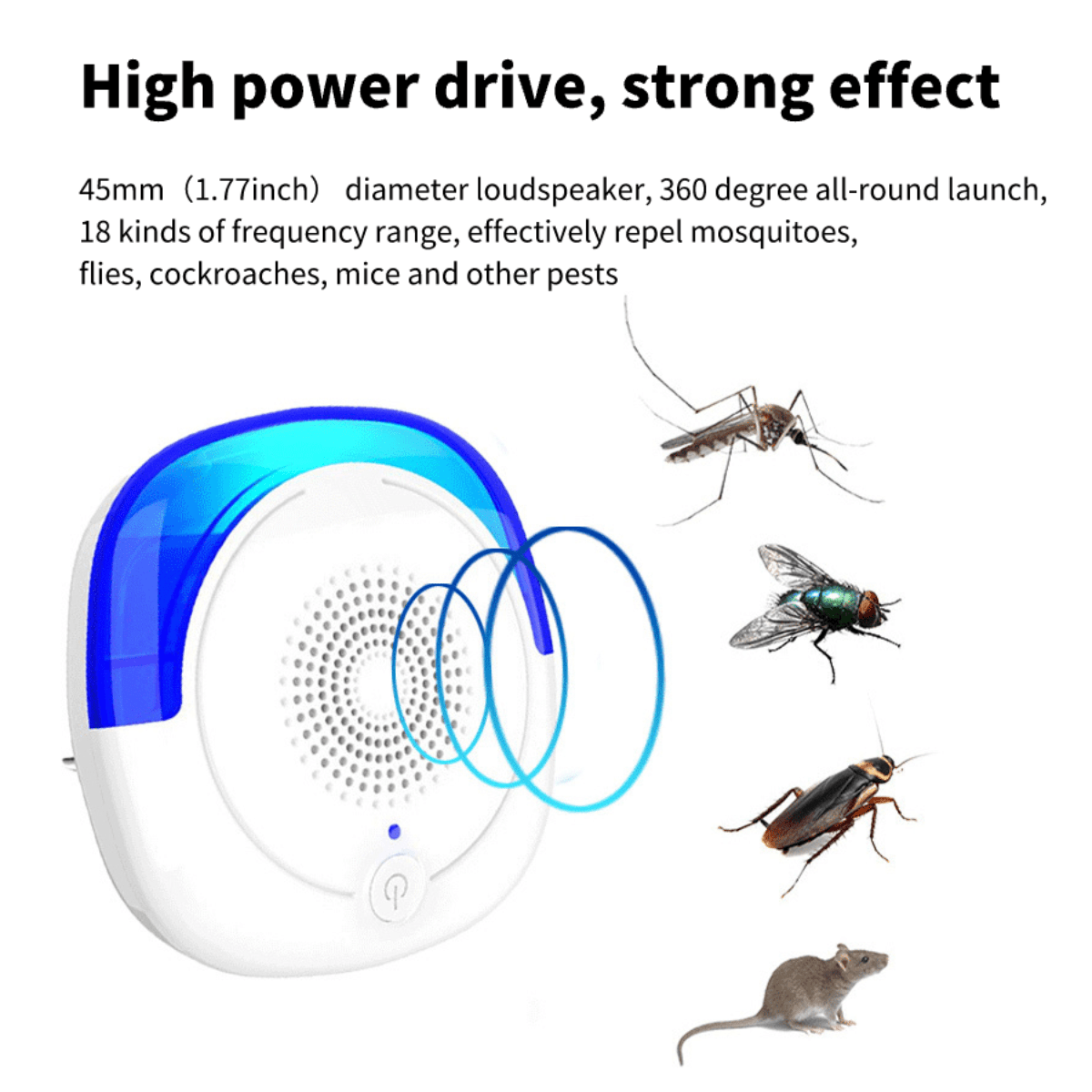 2pcs/set Abs Ultrasonic Insect Repeller With Plug, Indoor Pest