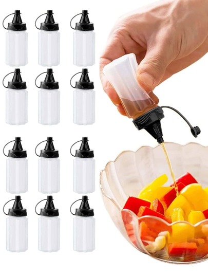 12 piezas Botella exprimidora de condimentos portátil