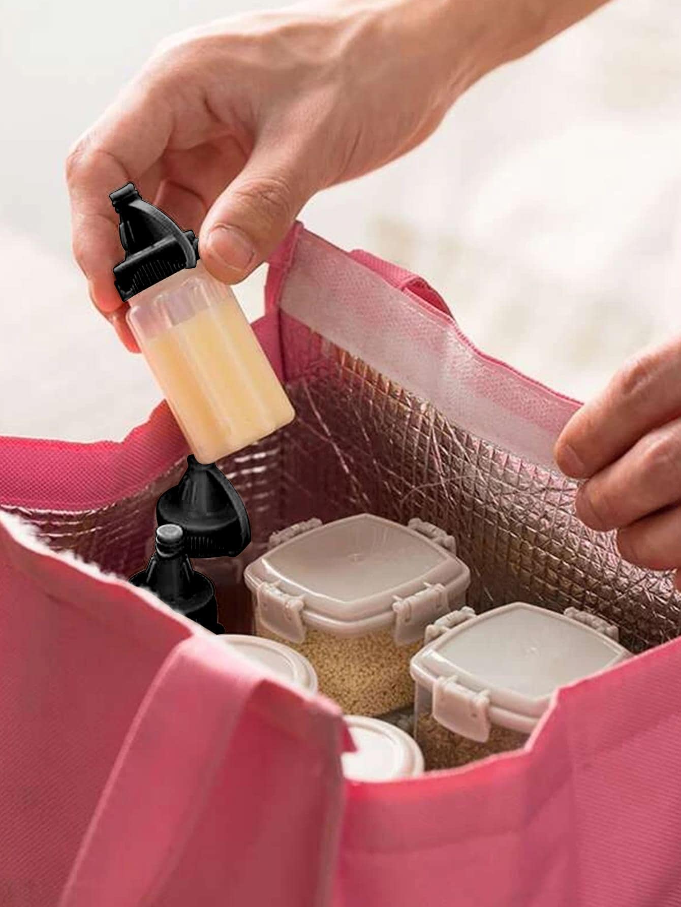 12pcs Portable Seasoning Squeeze Bottle - Black - View 5