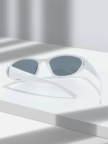 1雙女士雙色貓眼鏡框太陽鏡 - 白色 - 查看 3