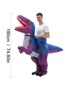 1 pieza Disfraz con dinosaurio de dibujos animados diseño fiesta inflable - Morado - Ver 6