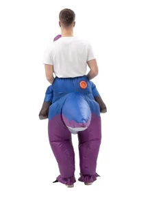 1 pieza Disfraz con dinosaurio de dibujos animados diseño fiesta inflable - Morado - Ver 3