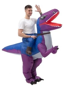 1 pieza Disfraz con dinosaurio de dibujos animados diseño fiesta inflable - Morado - Ver 2