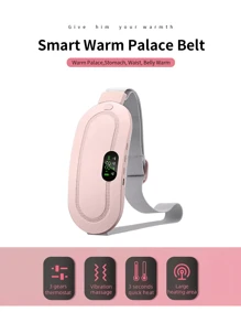 1入組月經加熱墊 子宮暖爐多功能按摩器 腹部加熱按摩器 速度可調節 適用於女性和女孩 - 粉色 - 查看 10