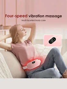 1入組月經加熱墊 子宮暖爐多功能按摩器 腹部加熱按摩器 速度可調節 適用於女性和女孩 - 粉色 - 查看 7