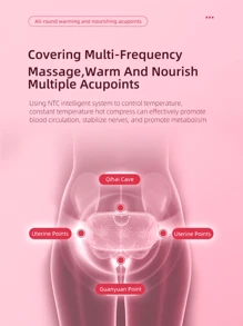 1入組月經加熱墊 子宮暖爐多功能按摩器 腹部加熱按摩器 速度可調節 適用於女性和女孩 - 粉色 - 查看 8