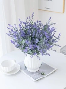 1入人造薰衣草花束，戶外花園生日晚會婚禮花籃，適用於餐廳、客廳、臥室和窗台的家居裝飾，戶外花園和返校季的新年裝飾 - 紫色 - 查看 4