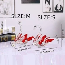 1 pieza con diseño de cisne Decoración moderno artificial cristal objeto de decoración para casa - Morado - Ver 2