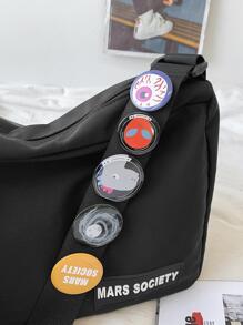 Túi đeo chéo nam chất liệu nylon chống thấm nước đa năng thường ngày hoạt hình có dây đeo vai và huy hiệu miễn phí Túi đeo chéo cho kỳ nghỉ hè Túi đi học đa năng cho học sinh đi làm Túi xách thời trang Túi đeo chéo mùa thu Túi Old Money Giáng sinh Lễ Tạ ơn Túi Tote Túi đeo hông Túi tập thể dục Đi bộ đường dài Mùa đông Dung tích lớn Đa năng Thời trang ngoài trời thường ngày Túi đeo hông Quà tặng Túi đen Đồ dùng thiết yếu cho kỳ nghỉ Túi đeo chéo cắm trại Túi trở lại trường Túi đeo chéo - màu đen - Xem 4