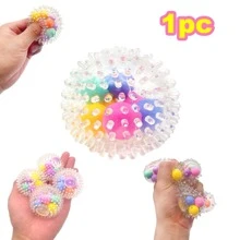 1入組減壓搞笑彩色擠壓玩具適用於兒童 - 粉色 - 查看 1