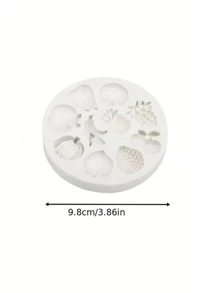 1入組迷你水果形矽膠模具適用於軟糖,巧克力-香蕉,蘋果,草莓 - 白色 - 查看 4