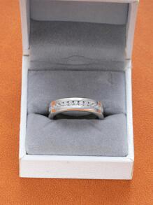 AIHUASI 1 Anillo Glamoroso De Plata Esterlina 925 Para Hombre Con Circonia Cúbica Redonda De Alta Calidad, Joyería De Boda Y Compromiso De San Valentín Para Novias Y Novios
