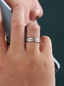 AIHUASI 1 Anillo Glamoroso De Plata Esterlina 925 Para Hombre Con Circonia Cúbica Redonda De Alta Calidad, Joyería De Boda Y Compromiso De San Valentín Para Novias Y Novios