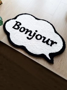 1入組字母圖案浴室地毯，現代浴室橡膠防滑馬桶墊 - 彩色 - 查看 4