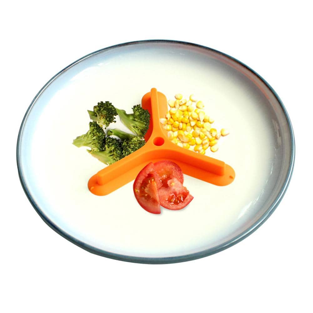 Silicone Portable Flexible Food Separator Home Cubby Plate Divider - Orange - View 1