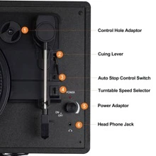 DIGITNOW Vinyl Record Player, 3 Speeds Belt Driven Suitcase Portable Turntable For Vinyl Records With Built-In Speakers