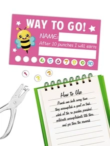 50pcs Cartoon Graphic Motivational Card, Creative Multi-purpose Classroom Student Behavior Incentive Card For School - Hot Pink - View 3