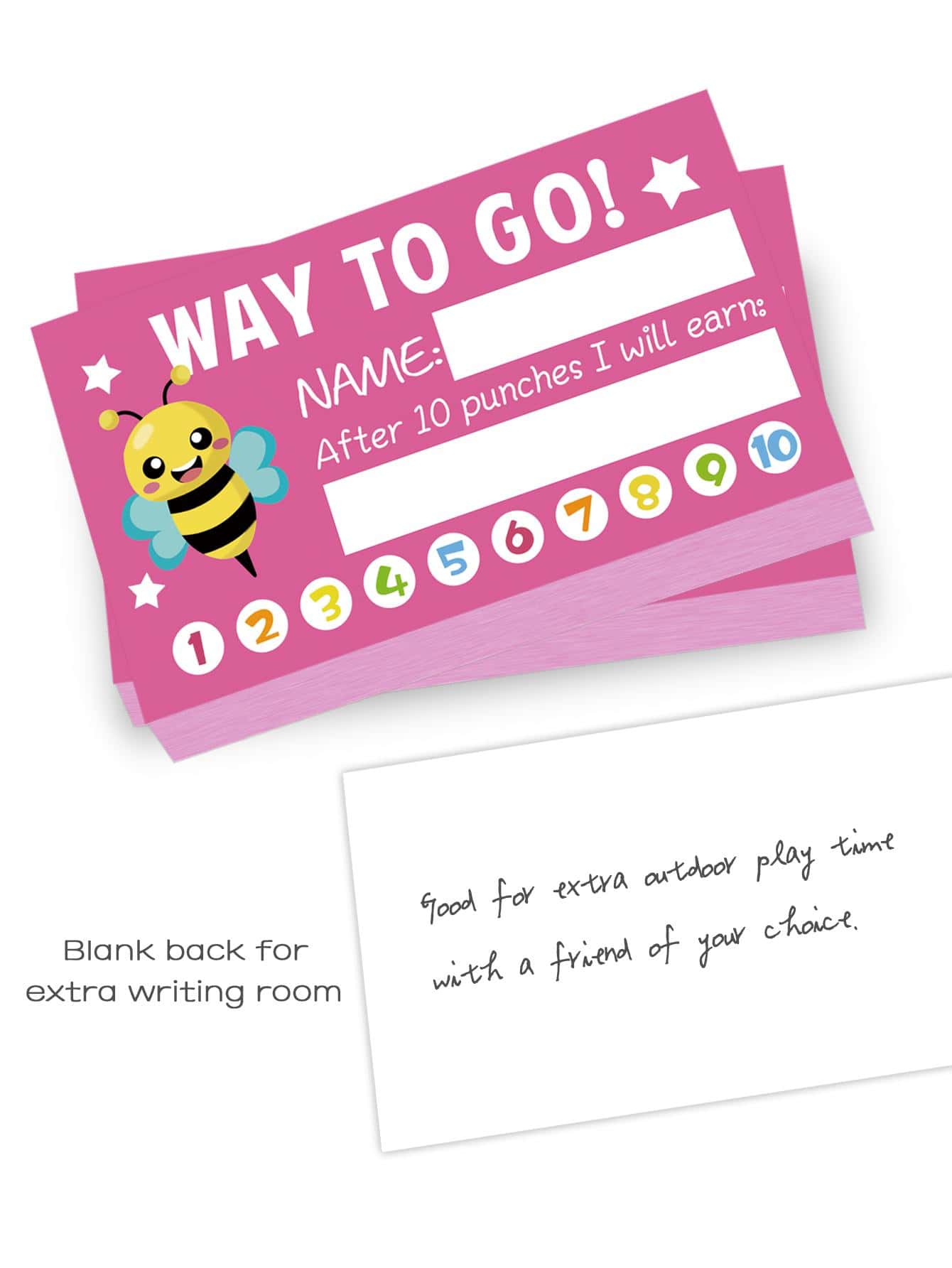50pcs Cartoon Graphic Motivational Card, Creative Multi-purpose Classroom Student Behavior Incentive Card For School - Hot Pink - View 1