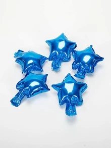 20 cái Bong bóng trang trí thiết kế ngôi sao màu trơn, bóng PE hiện đại để tổ chức tiệc - Màu xanh lam - Xem 3