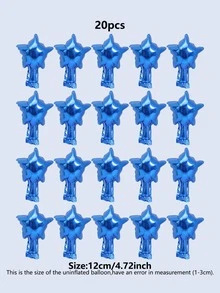 20 cái Bong bóng trang trí thiết kế ngôi sao màu trơn, bóng PE hiện đại để tổ chức tiệc - Màu xanh lam - Xem 4
