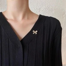 Rhinestone nơ thiết kế trâm - Vàng - Xem 4